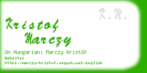 kristof marczy business card